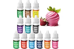 SIGWONG Coloranti Alimentari per Cioccolato, 12 Coloranti Liposolubile Commestibili per Decorare, Glassare e Cucinare - Vibranti per Fondente, Mestieri - Flaconi di 6 ml