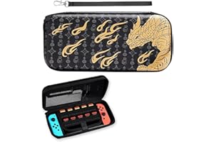 WUERKIYA Estuche Compatible con Nintendo Switch y Switch OLED Lindo Estuche rígido de Transporte Funda Protectora con Almacenamiento para 10 Juegos Consola y Accesorios -2
