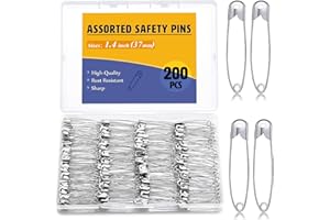 ENCHOL 200 Pcs Safety Pins, 1.4 inch (37mm) Safety Pins for Clothes, Safety Pin Heavy Duty for Arts, Crafts, DIY Jewellery and Sewing