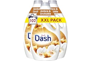 Dash 2in1 Lessive Liquide 102 Lavages, Souffle Précieux, Avec une Touche d’Huiles Essentielles et de Lenor, Fabriquée en France
