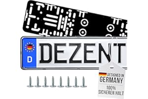 DEZENTOFIX® 2X Kennzeichenhalter - Einfache Montage & Sicherer Halt - Kennzeichenhalter Rahmenlos - Nummernschildhalterung Auto - Kennzeichenhalterung - Nummernschildhalter - Universal Passform 520mm