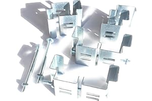 Postfix® Slotted Concrete Fence Post Brackets to Fit 4" x 4" Posts 4 SETS - Fix Anything to Concrete Posts Just Clamp On - NO Drilling!