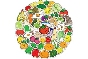 HNTR Food Stickers | 50 Adorable Fruit and Vegetable Decals