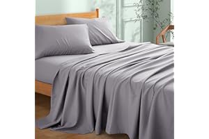 My Home Store 100% Egyptian Cotton 300 Thread Count Hotel Quality Flat Sheet Premium Soft Easy Care Super King Sheet Set Fade Resistant Grey (275x310cm)