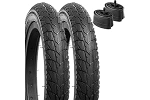 YunSCM 2Pcs 12" Kid Bike Tyres 12x1.75 Tires 47-203 and Bike Inner Tubes AV32mm Schrader Valve Compatible with 12x1.75 Child Road Bike Bicycle Tyres and Tubes