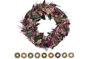 PHILARO Trockenblumenkranz All Seasons Ø 30cm Berry - kein Plastik I Trockenblumen Premium Qualität aus Europa - Türkranz - Tischkranz - Wandkranz - Trockenblumenkranz