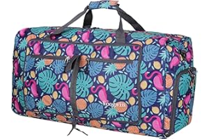 ehsbuy 60L Bolsa de Viaje Plegable Bolsa de Viaje Hombre y Mujeres Bolsa Deporte Impermeable Grande Bolso Ligero de Fin de Semana con Compartimento de Zapatos