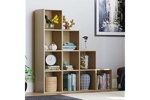 Vida Designs Durham regał na schody, półki, organizer, meble do salonu, 10 kostek, dąb)