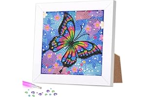 Lithyc Diamond Painting Cornice Portafoto con Cornice per Bambini con Diamanti Artificiali (Dimensioni interne 15 × 15 cm)