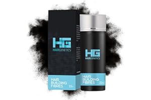 Hair Genetics Black Hair Fibres (Black 22g) Hair Fibers for Hair Loss Treatment and Thinning Hair