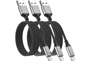 ACECENE USB A auf Lightning Kabel 1m, [3 Pack, MFi Zertifiziert] USB iPhone Ladekabel Schnellladekabel Nylon Geflochten Datenkabel für Apple iPhone 14 13 12 11 X 8 7 6 Plus SE iPad, Black