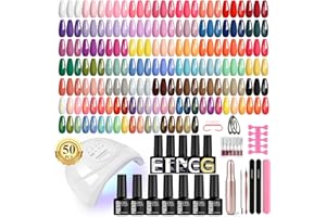 PHOENIXY POLYGEL PHOENIXY 66Pcs Gel Nail Polish Set with U V Lamp and Drill, 50 All Sealons Colours Nail Varnish Polish with 5Pcs Base Top Coat Manicure Gel Nail Kit Starter Gifts for Women