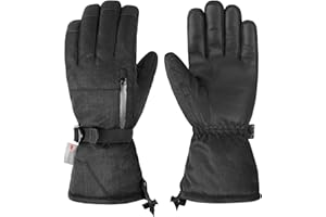 QKURT Guantes de Esquí, Guantes de Invierno Cálidos para la Nieve Hombres Mujeres Guantes de Clima frío para Trineo Snowboard Patinaje Ciclismo y Actividades al Aire Libre