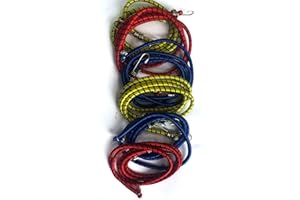Quailitas Bungee Cords – [Pack of 6] 1.8m Long Heavy-Duty Multi-Purpose Cord w/Reverse Hook Design, 30Kg Load Capacity, Durable Material