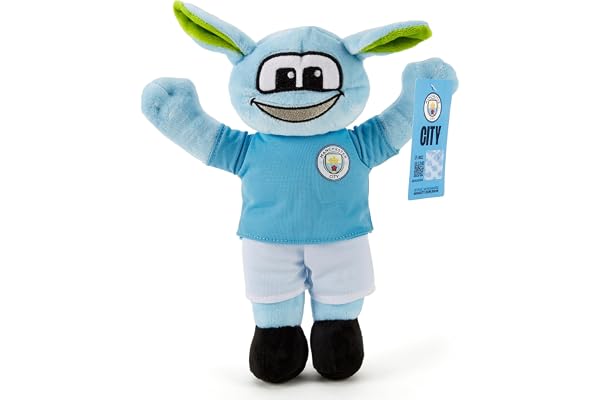 The Gift Scholars Mascotte Moonchester de Man City - Peluche écologique de 30 cm | Fans de Football sous Licence Officielle Manchester City