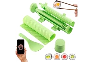 HUMPTI Kit Sushi, Sushi Maker, Bazooka Sushi con Libro de Recetas de Arroz Sushi, Maquina para Hacer Sushi en Casa, Sushi maker roller, DIY, Incluye Espatula y Esterilla de Silicona para Alga Nori