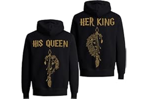 King Queen Pullover Partnerlook Löwe Partner Pullover Couples Pulli Pärchen Hoodie für Paar Mr Mrs