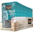 LEONARDO Fresh Bag Cat Wet Food [16 x 85 g Fish & Shrimps] | Grain-Free | Complete Food in Single Serving Bag