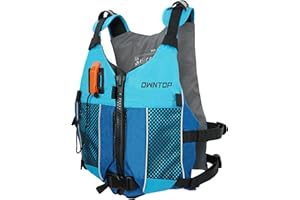 Owntop Aides à la Flottabilité pour Adultes et Adolescents avec Pack Hydratation, Sifflet et Poches Double Filet, Ajustable Gilet de Natation pour Le Paddle, Kayak, Pêche