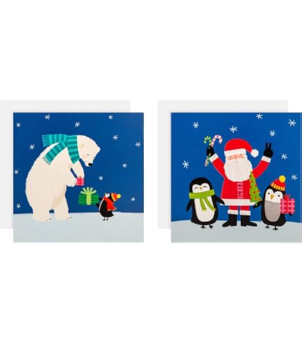 Hallmark Weihnachtskarten Mit Katzen-Design – 8 Stück, 16x16 Cm – Süß & Modern Für Die Festtage