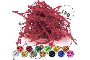 Verpackungswelt Material de relleno 1 kg | Papel triturado para cajas de regalo y paquetes | Fabricado en Alemania | Decoración y protección | Material de embalaje y accesorios para envolver regalos |