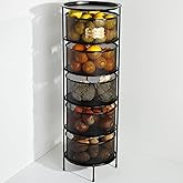 5 Katlı A&ccedil;ılır Kapanır Paslanmaz Metal Sebzelik Y&uuml;kseklik 94 cm -(SİYAH)