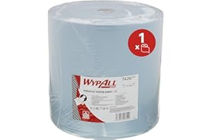 WypAll L30 Industrial Wiping Paper 7426, Extra-Wide Jumbo Blue Roll, 3-Ply, Highly Absorbent & Durable, Ideal for Heavy-Duty Cleaning, 1 Roll x 670 Sheets (670 Total)