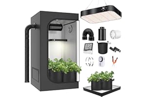 MODVKVK Growzelt Komplettset 80x80x180cm Grow Tent Kit mit 200W LED Vollspektrum Grow Lampe Dimmbar, GrowZelt Kit Komplettes Hydroponics Grow Tent Complete Set