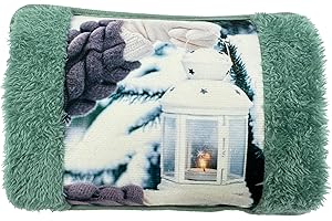 VITBEL Borsa Acqua Calda Elettrica 500W con Morbida Fodera in Peluche, Temperatura Massima 75°C, Ideale come Scaldamani e Scaldapiedi, per Alleviare Dolori Muscolari, Dorsali e Mestruali (Acqua)