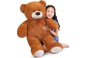 SNOWOLF XXL Oso de Peluche Lindo Animal 110cm Grande Muñeco Regalo para Niños Niñas Cumpleaños Navidad Día de San Valentín (3.6ft/ 43.3inch, Marrón)