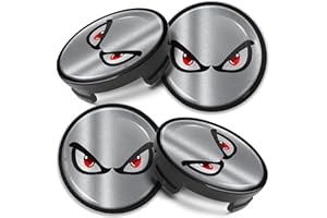 Biomar Labs 4 x 54 mm Tapas de Ruedas Compatible con Ford Tapacubos de Centro Llantas Aluminio Plata Negro CF 7