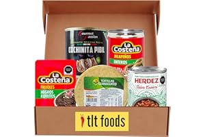 TLT FOODS - Lote Experiencia productos mexicanos – Kit Tacos Cochinita Pibil, Ideal para fiestas y degustacion comida mexicana - Pack con tortillas de maíz salsa casera jalapeños y frijoles refritos