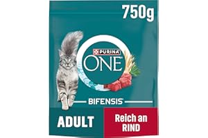 PURINA ONE BIFENSIS Karma dla kotów dla dorosłych, sucha, bogata w wołowinę, 6 sztuk (6 x 750 g)