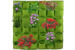 JIAN YA NA Bolsa Cultivo Bolsillo de Planta Colgante Vertical con 36 Bolsillos-para Jardin Vertical Cercado Jardin Huerto Interior Jardin Vertical Pared(Verde)