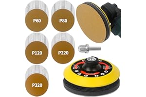 Pomsare 125mm Angle Grinder Grinding Discs Attachments M14, Upgraded 50 Pack Flap Sanding Discs for Drill 60/80/120/220/320 Grit, Sander Polishing Pads Kit, Premium Gold Sandpaper for Wood Metal Car