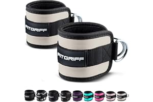 Fitgriff® Szlufki na nogi V1 (wyściełane) – do treningu fitness na wyciągu kablowym – (2 sztuki) pasków do kostki dla kobiet i mężczyzn