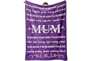 Niyewsor Mothers Day Mum Gifts, Flannel Blanket Gifts for Mum from Daughter Son, Mum Birthday Presents for Mummy on Mother's Day Christmas