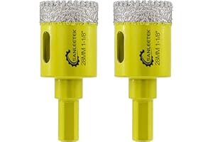 Punte per Trapano Diamantate 28mm - 2pezzi Seghettato Fresa Diamantata con Gambo Triangolo per Ceramica Porcellana Marmo Granito SANLEETEK