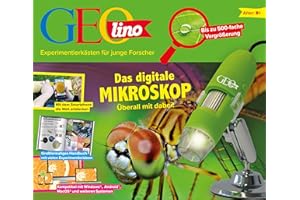 FRANZIS 67069 - GEOlino Das digitale Mikroskop - überall mit dabei, bis zu 500-fache Vergrößerung, Experimentierkasten für junge Forscher ab 8 Jahren