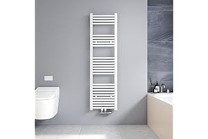 Meykoers Badheizkörper 1400x400 mm Handtuchheizkörper Mittelanschluss Handtuchtrockner Heizkörper Badezimmer Heizung Weiß 476 Watt