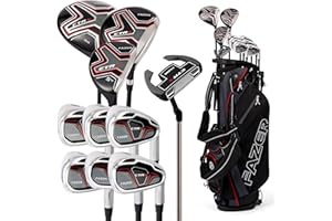 Fazer CTRX By American Golf, Golf Clubs Set with Bag, Driver, Fairway Wood, Hybrid, Oversize Irons, Mallet Putter - All-Weather Grips, Carry Bag - For Beginners & Experienced Players