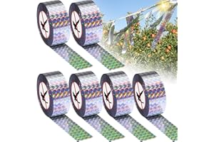 Ptyism 6 Piezas Cinta Reflectante Anti Palomas（2.4cmx80m） Repelentes para Pájaros,Cinta Espantapájaros丨Cinta Repelente De Aves Reflectante De Doble Cara.