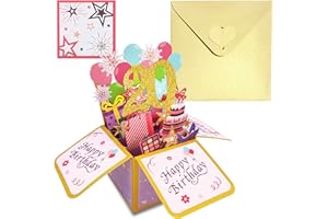 COSORO Biglietto Auguri Compleanno 3D 20 Anni Oro Rosa,Biglietti Auguri Pop Up Happy Birthday Gift Card con Appunti Buste,Biglietti Regalo Compleanno Famiglia per Ragazza Figlia Sorelle Amico