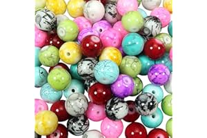 TOAOB THE ONE AND ONLY BABY TOAOB 100 pezzi Perline Fiore Vetro 10 mm Rotondo Verniciatura Spruzzo Colorate Miste Perle per Fai da Te Collane Braccialetti Bigiotteria Orecchini Creazione di Gioielli