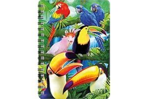 3D LiveLife Jotter - Toucan Paradise od Deluxebase. Soczewkowy kołonotatnik A6 z motywem ptaka tropikalnego 3D. Gładkie kartki. Papier z recyklingu. Na licencji. Renomowany artysta, Michael Searle