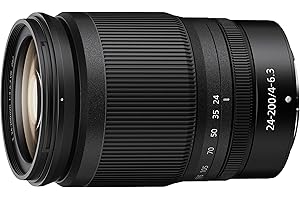 Nikon Nikkor Z 24-200mm f/4-6.3 VR, Teleobiettivo zoom ultracompatto a pieno formato, trattamento arneo e al fluoro, ideale per filmati, Nero [Nital Card: 4 Anni di Garanzia]