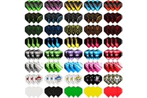 QKURT Ailettes Fléchettes, 8 styles 40 ensembles 120 pièces Ailettes Standard Fléchettes Ensemble de vol de fléchettes épais pour jeu de fléchettes, Vol de fléchettes en PET pour pointe en acier à poi
