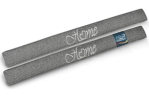 ‎BEAUTISSU Beautissu 2er Set Zugluftstopper 120 cm lang Tuuli HO - Windstopper als Türvorleger, Haustür Rolle und Kälteschutz Luftstopper - Luftzugstopper Home Zugluft Stopper in Anthrazit