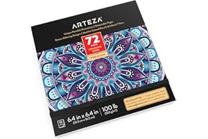 Arteza Libri da Colorare per Adulti, Disegni da Colorare per Adulti Mandala, 72 Fogli, 150 g/m2, 16,3x16,3 cm, Libro Antistress da Colorare per Rilassamento da Ansia, Pagine Staccabili