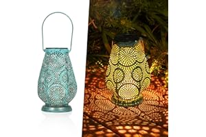 JOYCREATOR Latarnia solarna do użytku na zewnątrz, wodoszczelna IP65, metalowa latarnia solarna LED do użytku na zewnątrz, do ogrodu, wisząca, na balkon, drzewo, trawnik, podwórko, kemping, prezent